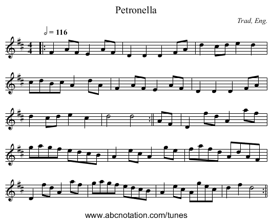 Petronella - staff notation