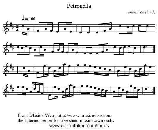 Petronella - staff notation