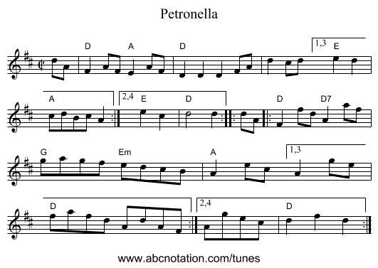 Petronella - staff notation