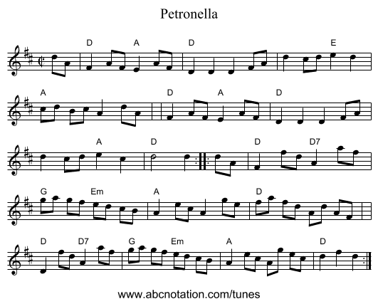 Petronella - staff notation