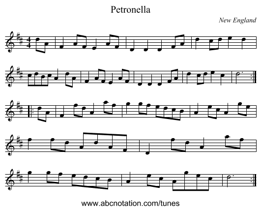 Petronella - staff notation