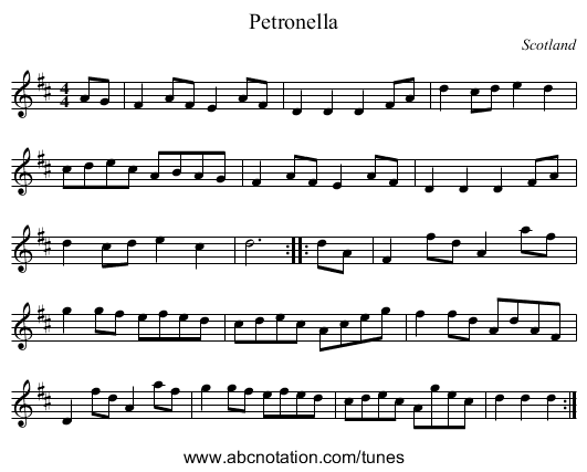 Petronella - staff notation
