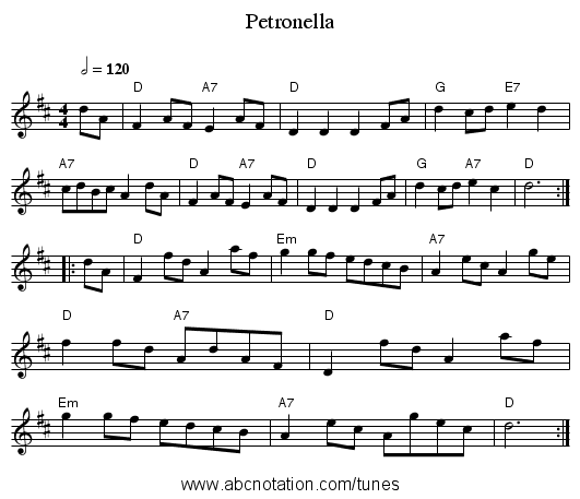 Petronella - staff notation