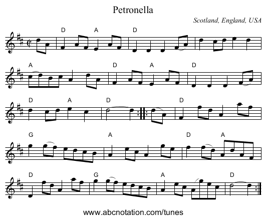 Petronella - staff notation