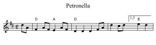 Petronella - staff notation