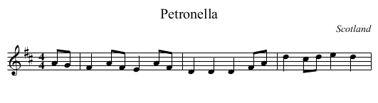 Petronella - staff notation
