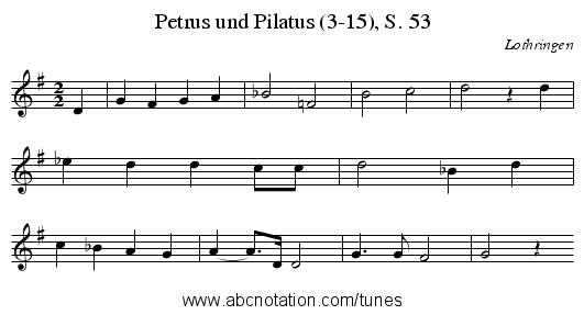 Petrus und Pilatus (3-15), S. 53 - staff notation