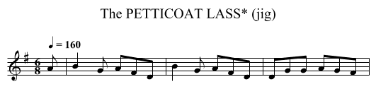 PETTICOAT LASS* (jig), The - staff notation