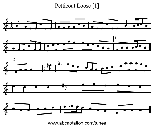 Petticoat Loose [1] - staff notation