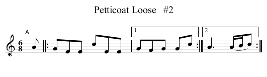 Petticoat Loose   #2 - staff notation