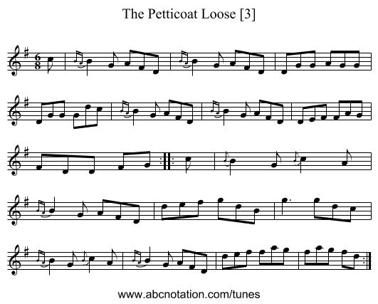 Petticoat Loose [3], The - staff notation