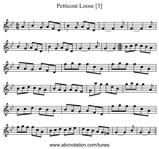 Petticoat Loose [3] - staff notation