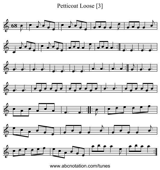 Petticoat Loose [3] - staff notation