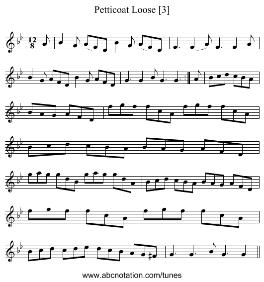 Petticoat Loose [3] - staff notation