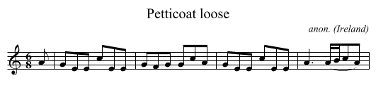 Petticoat loose - staff notation