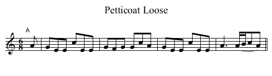 Petticoat Loose - staff notation