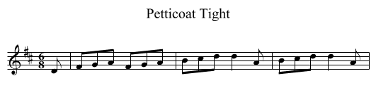 Petticoat Tight - staff notation