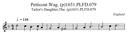 Petticoat Wag. (p)1651.PLFD.079 - staff notation