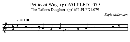 Petticoat Wag. (p)1651.PLFD1.079 - staff notation
