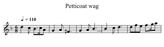 Petticoat wag - staff notation