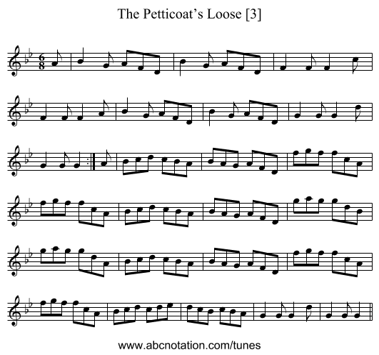 Petticoat’s Loose [3], The - staff notation