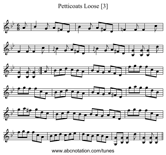 Petticoats Loose [3] - staff notation
