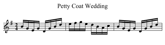 Petty Coat Wedding - staff notation