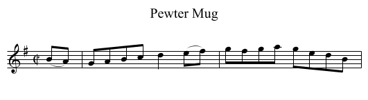 Pewter Mug - staff notation