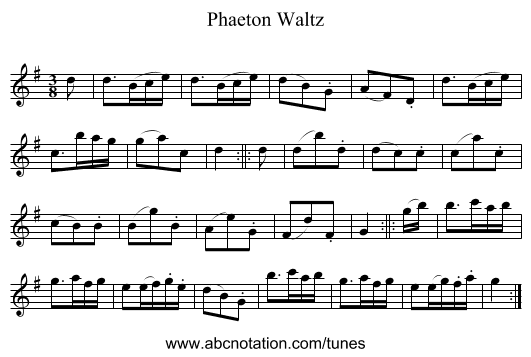 Phaeton Waltz - staff notation