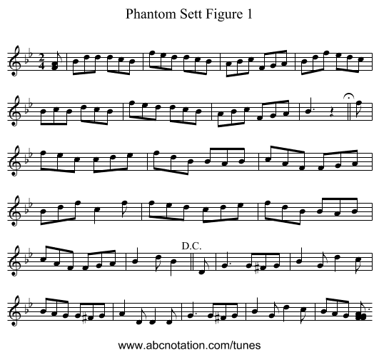 Phantom Sett Figure 1 - staff notation
