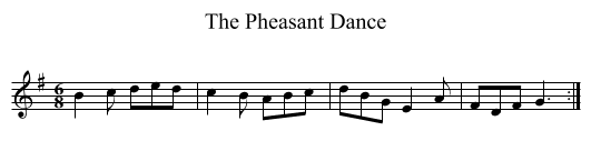Pheasant Dance, The - staff notation