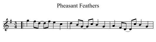 Pheasant Feathers - staff notation