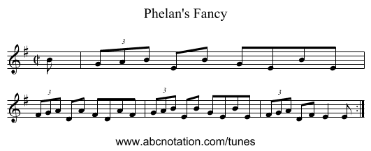 Phelan's Fancy - staff notation