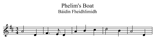 Phelim's Boat - staff notation