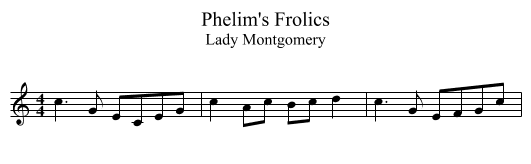 Phelim's Frolics - staff notation