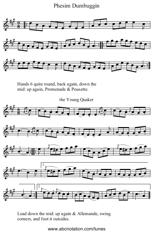 Phesim Dumbuggin - staff notation