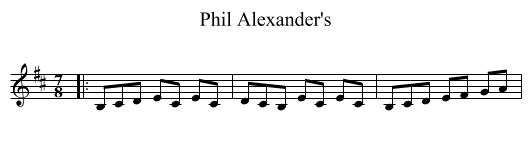 Phil Alexander's - staff notation