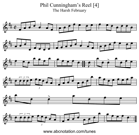 Phil Cunningham’s Reel [4] - staff notation