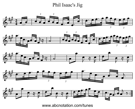 Phil Isaac's Jig - staff notation