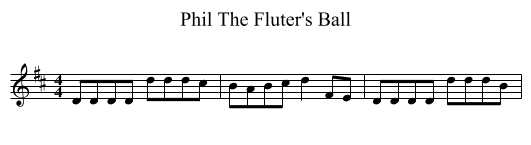 Phil The Fluter's Ball - staff notation