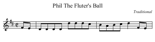 Phil The Fluter's Ball - staff notation