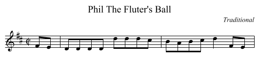 Phil The Fluter's Ball - staff notation