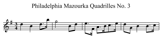 Philadelphia Mazourka Quadrilles No. 3 - staff notation