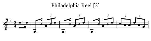 Philadelphia Reel [2] - staff notation
