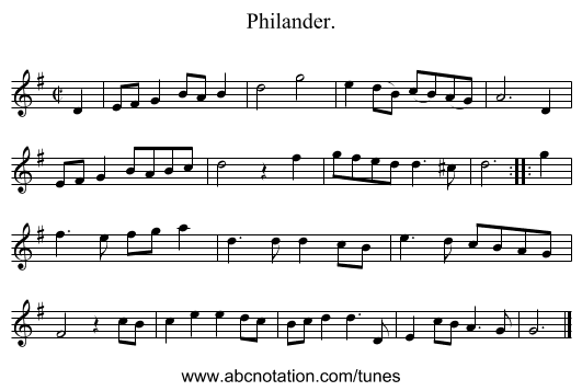Philander. - staff notation