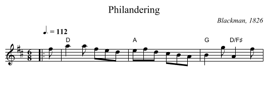 Philandering - staff notation