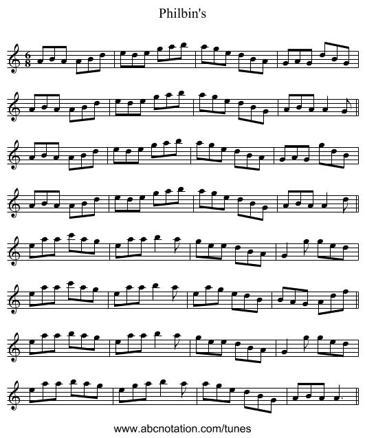 Philbin's - staff notation