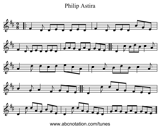 Philip Astira - staff notation