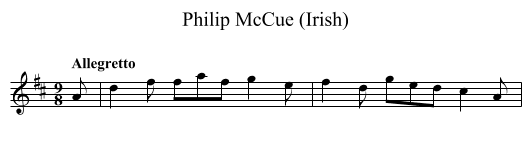 Philip McCue (Irish) - staff notation