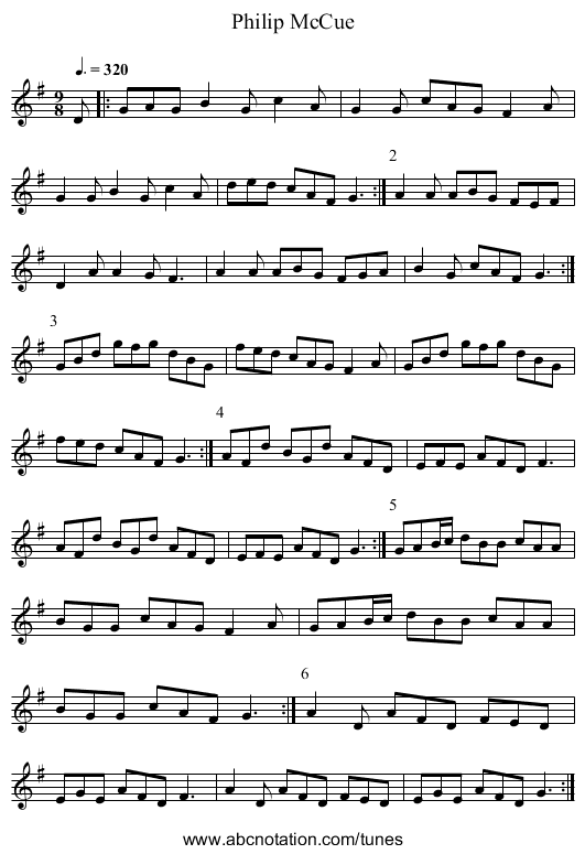 Philip McCue - staff notation